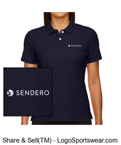 Devon & Jones Ladies DryTec20 Performance Polo - Standard Logo, Navy Design Zoom
